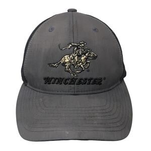 Winchester Snapback Trucker Hat Gray One Size Adjustable Embroidered Mesh Back